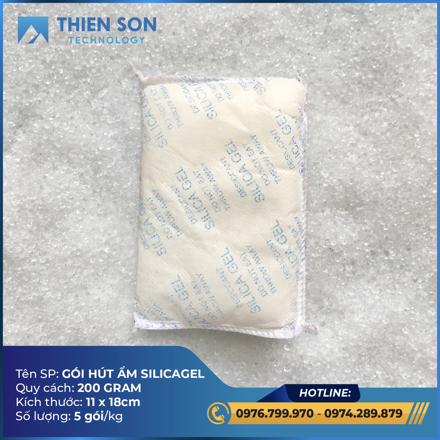 Gói hút ẩm Silicagel loại 200 gram